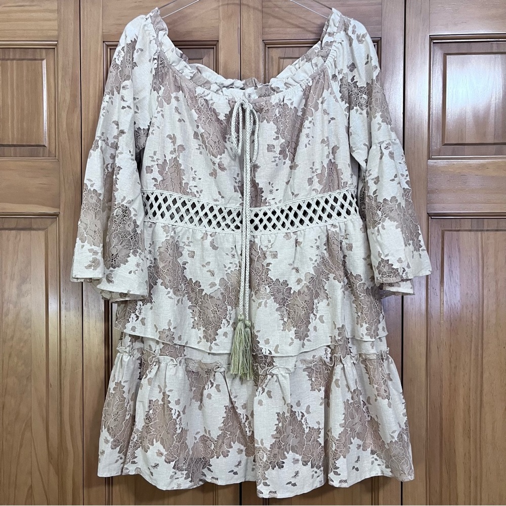 Sheilay Tan/Ivory Bohemian Dress Size XXL